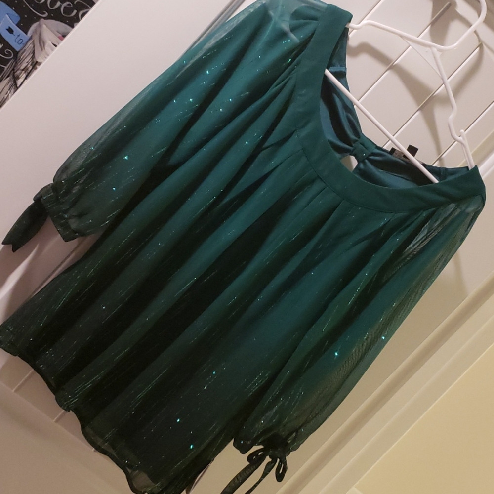 Sparkling Emerald Green blouse